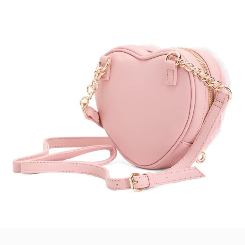 Juicy Couture "Taffy" Heart🩷 Faux Fur Crossbody Purse w/ Matching Card Case - Picture 2 of 11